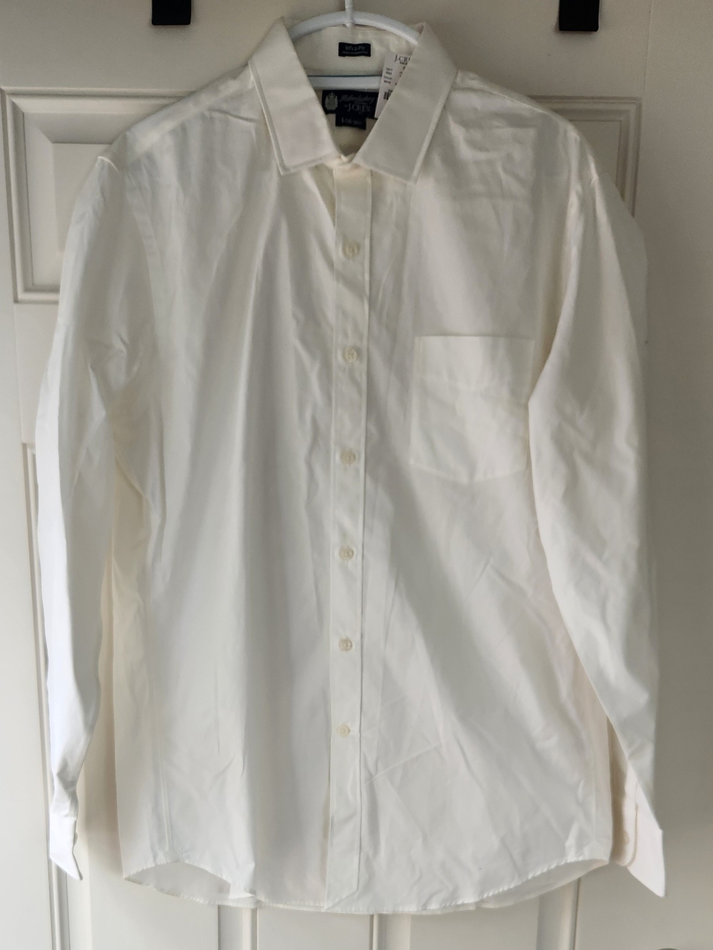J. Crew Men's White Long-Sleeve Dress Shirt